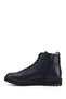 Women's Navy Blue Antique Zippered Rubber Sole Genuine Leather Boots - 5
