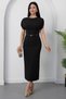 Crew Neck Flounce Sleeve Dress Dks3004