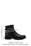 Women's Black Floater Zippered Rubber Sole Genuine Leather Boots - 3