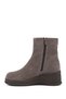 Women's Mink Suede Zippered Genuine Leather Boots with Padded Heels - 6