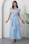 Square Neckline Shoulder and Skirt Ruffle Dress Grs4052 - 5