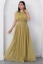 Crew Neck Waist Gathered Chiffon Dress K-261639 - 5