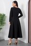 Square Neck Buttoned Rubber Belt Dress 2025-4314 - 7