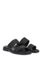 Women's Black Double Strappy Casual Shoes Slipper - 3