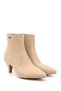 Women's Nude Zippered Pointed Toe Thin Heeled Boots - 4