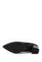 Women's Black Patent Leather Pointed Toe Medium Thick Heeled Genuine Leather Shoes - 7