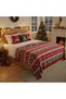 Deer and Snowflake Patterned Cotton Tassel Double Blanket 180X200 cm - 5