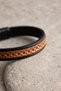 Textured Striped Men's Leather Bracelet Two-Color Design - 5