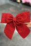 Christmas Tree 2-Piece Bow Red Glitter Eva Door and Glass Decoration - 7