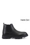 Black Genuine Leather Round Toe Chelsea Casual Men's Boots 01403