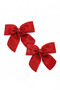 Christmas Tree 2-Piece Bow Red Glitter Eva Door and Glass Decoration - 2