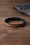 Textured Striped Men's Leather Bracelet Two-Color Design - 6