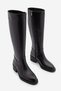 Women's Knee-High Zippered Classic Heeled Boots Lunces Black - 5