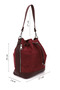 Women's Burgundy Suede Drawstring Shoulder and Backpack - 4
