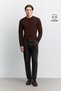 Men's Brown Vintage Washed Cotton Elastane Roma Crop Slim Fit Jean Trousers A62Y3521