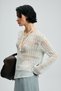 Lace Women's Sweater Cream - 3