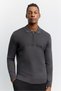 Men's Anthracite Polo Collar Zippered Easy-Ironing Anti-Wrinkle Regular Fit Knitwear Sweater A62Y5010 - 5