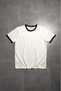Essential Black Contrast Slim Fit White Men's T-Shirt - 2