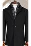 Men's detachable windproof collar detailed 3 buttoned double breasted collar stamp coat - 4