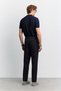 Men's Navy Blue Elastic Waist Classic Easy-Iron Relaxed Fit Trousers A62Y3017 - 5