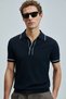 Dante Men's Cotton Sweater Dark Navy Blue - 3
