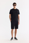 Men's Black Interlock Regular Fit Shorts with Elastic Waist and Side Pockets A61Y3630 - 7