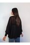 Transparent Textured Knit Poncho Blouse - 5