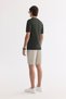 Men's Khaki Crew Neck Easy Ü Tulle Enen Anti-Wrinkle Regular Fit Knitwear T-Shirt A61Y5026 - 4