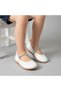 Girls' White Colorful Stone Orthopedic Sole Stylish Ballet Flats - 2