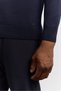 Men's Navy Blue Polo Collar Zippered Easy-Ironing Anti-Wrinkle Regular Fit Knitwear Sweater A62Y5010 - 3
