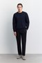 Men's Navy Blue Crew Neck Easy-Iron Regular Fit Sweatshirt B001035 - 6