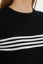 Women's Crew Neck Short Sleeve Striped Knitwear Blouse 25111 Black-Ecru - 6