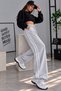 Y2K Unisex Knitted Trousers Tracksuit Gray Star - 5