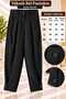 Women's Trousers Black Colored Trousers Zaramodel Pleated Carrot Trousers with Button Detail at the Hem