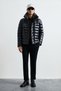 Jack Men's Shearling Goose down Shiny Puffer Coat Black