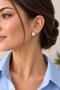 316L Stainless Steel Earrings Set Silver Color Zircon Detailed Women's Earrings Set of 6 - 3