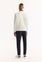 Men's Ecru Crew Neck Cotton Bi-Stretch Printed Regular Fit Sweatshirt A52Y1264 - 4