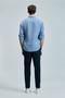 Alfred Men's Linen Cotton Shirt Regular Fit Blue - 6
