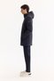Men's Navy Blue Hooded Water Repellent Windproof -7 Degree Resistant Long Regular Fit Coat A52Y61 - 3