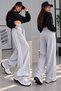 Y2K Unisex Knitted Trousers Tracksuit Gray Star - 2