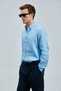 Pitaya Men's Linen Shirt Comfort Fit Blue - 5