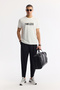 Men's Ecru Crew Neck Printed Bi-Stretch Interlock Regular Fit T-Shirt A51Y1166 - 7