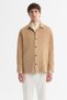 Men's Beige Classic Collar Snap Fastener Suede Textured Comfort Fit Seasonal Coat A42Y6090 - 3