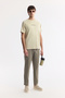 Men's Beige Crew Neck Printed Oversize Fit T-Shirt A41Y1168 - 7