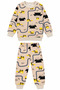 Brushed Inside Milk Coffee Road Car Patterned Long Sleeve Pajama Set for Boys - 3