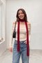 Women's Lightly Curled Edge Thin Long Shawl Slim Fit Autumn Spring Winter Scarf - 3