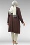 58070 Large Size Asymmetrical Cut Combed Cotton Tunic - Brown - 6