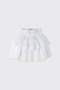 Girl's Gathered Waist Fisto White Skirt