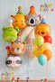 Safari Animals Concept 4-Year-Old Cream Balloon Set 13-Piece Animal Balloon with Hat Birthday Set Lion Giraffe Frog Koala Bear Raccoon Balloon