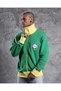 Retro 1970 Tracksuit Top Green Yellow Zippered Sweatshirt - 4
